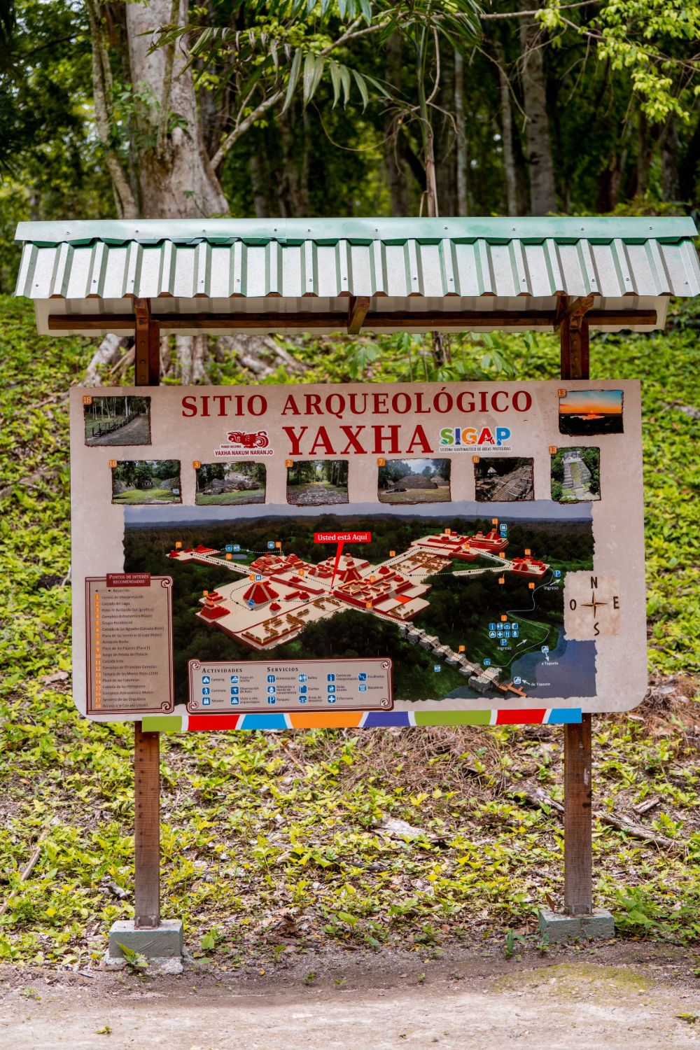 Rótulo de orientación del sitio arqueológico